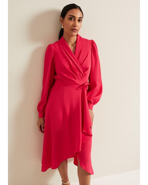 Phase Eight Red 's Petite Philippa Wrap Dress