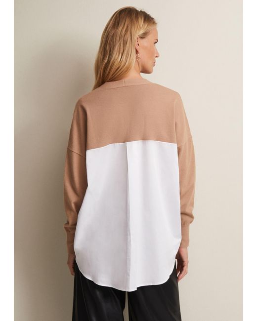 Phase Eight Natural Kienna Fine Knit Shirt Jumper