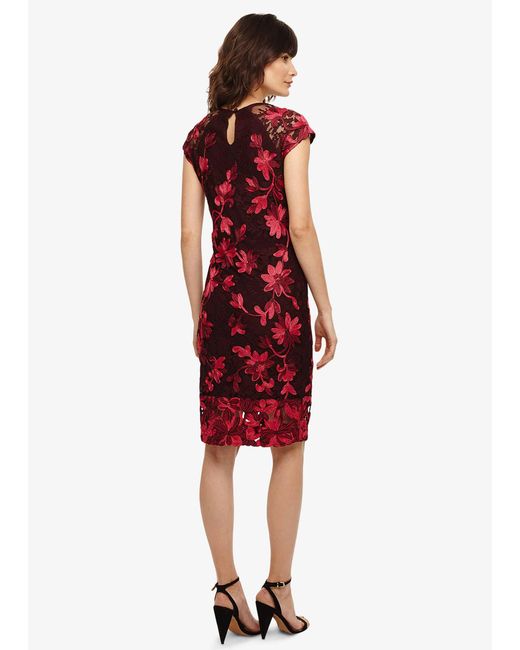 Phase Eight Red Chrissy Tapework Dress
