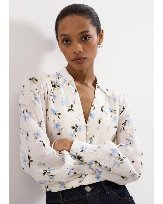 Phase Eight Natural Isadora Floral Print Shirt