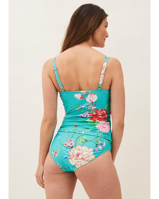 Phase Eight Blue Gabrielle Floral Tankini Brief