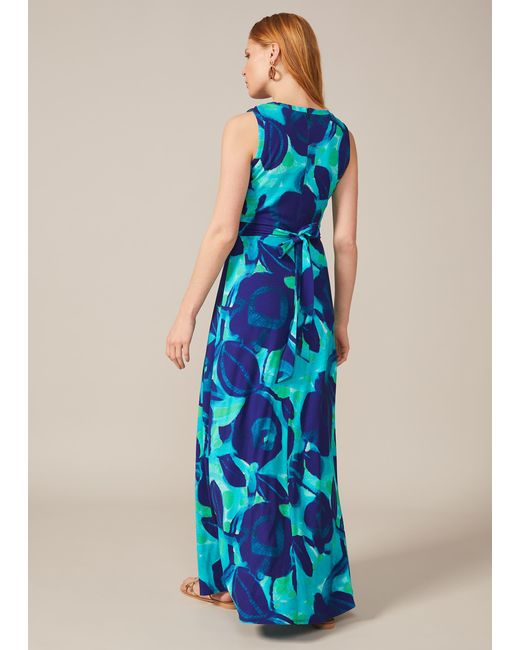 Phase Eight Blue Evalyn Abstract Floral Print Maxi Dress