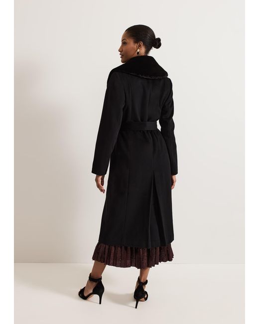 Phase Eight Black Anouk Fur Collar Event Coat