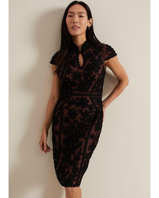 Phase Eight Multicolor Edith Tapework Midi Dress