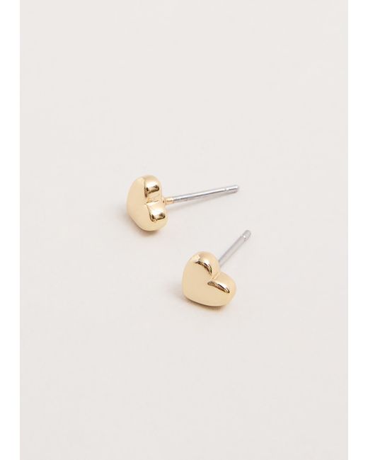 Phase Eight Natural Mini Heart Stud Earrings