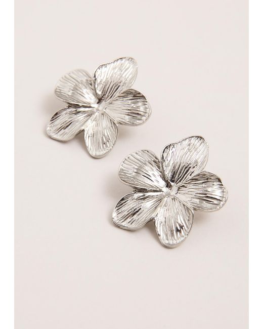 Phase Eight Natural Large Flower Stud Earrings