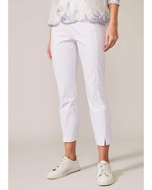 Phase Eight White Louise Crop Trouser