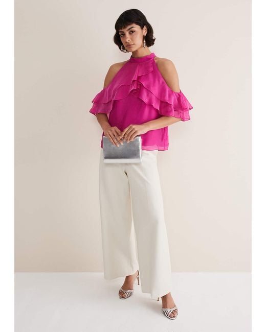 Phase Eight Pink 's Heather Ruffle Top