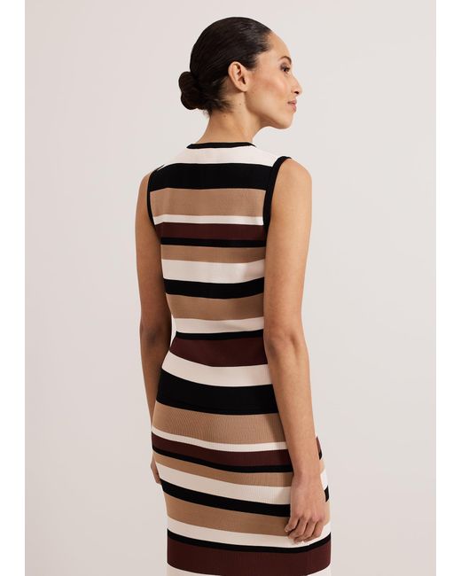Phase Eight White Louisa Stripe Shell Knit Top