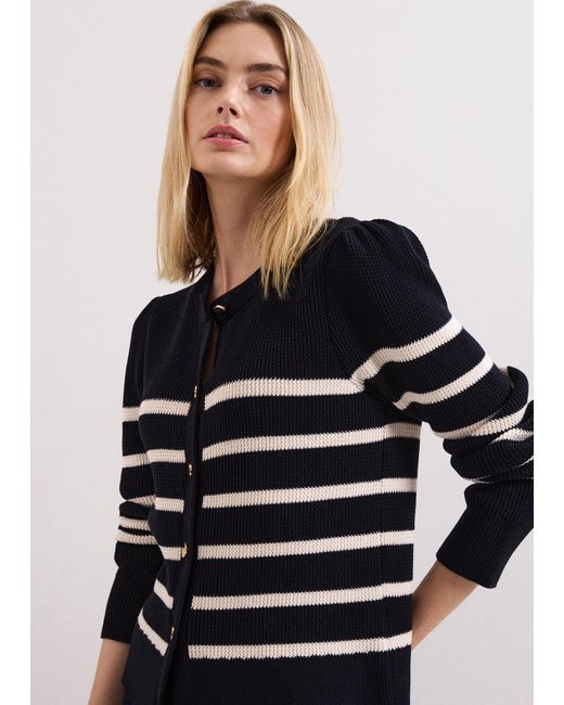 Phase Eight Black Grace Stripe Cardigan