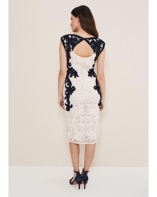Phase Eight Natural Salima Tapework Dress