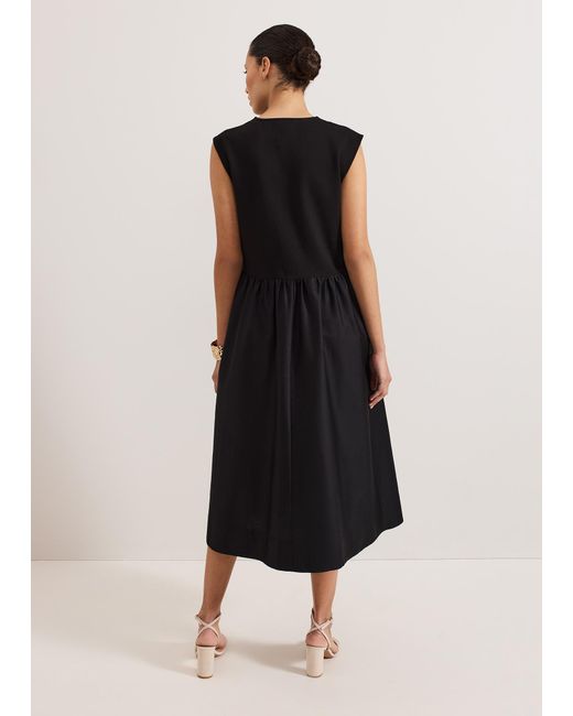Phase Eight Black Jenny Mix Woven Dress
