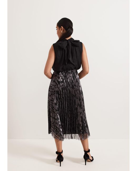 Phase Eight Natural Petite Zoe Pleated Skirt