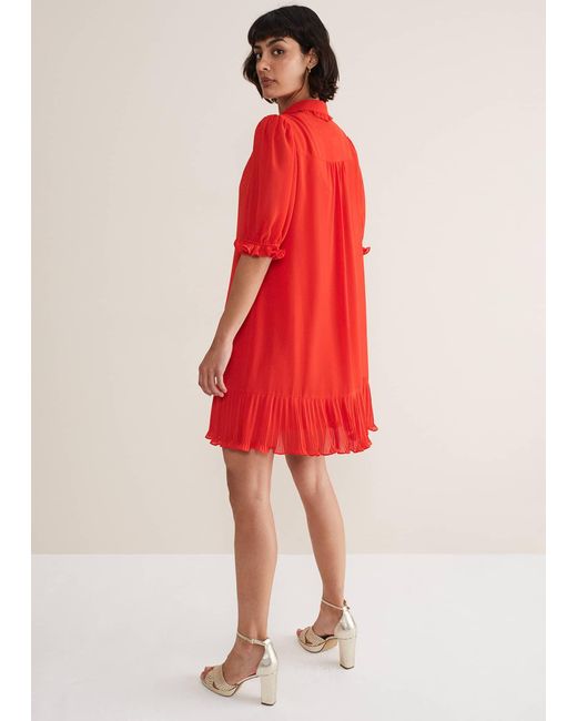 Phase Eight Red April Chiffon Mini Dress