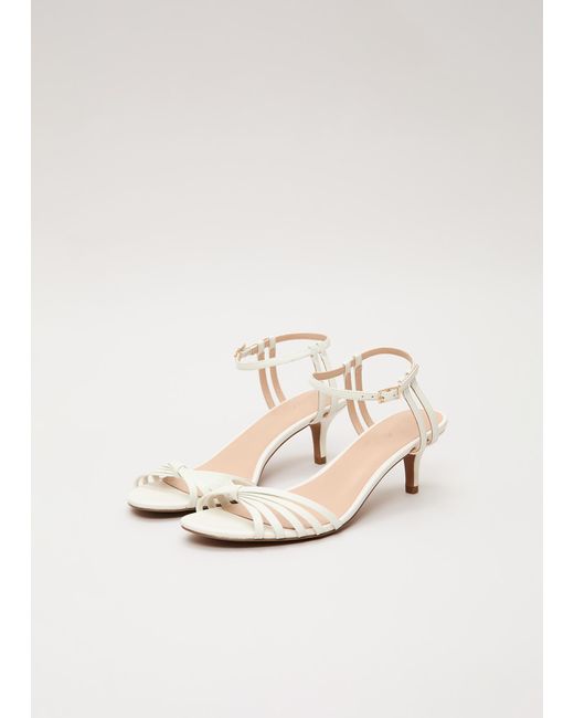 Phase Eight White Leather Strappy Sandals
