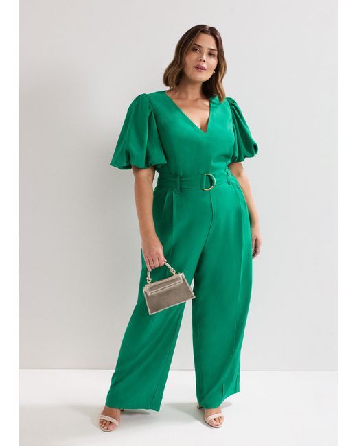 Phase Eight Green Margot Puff Sleeve Jumpsuit