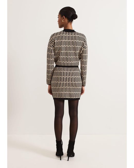 Phase Eight Black Tanya Shimmer Geo Mini Skirt