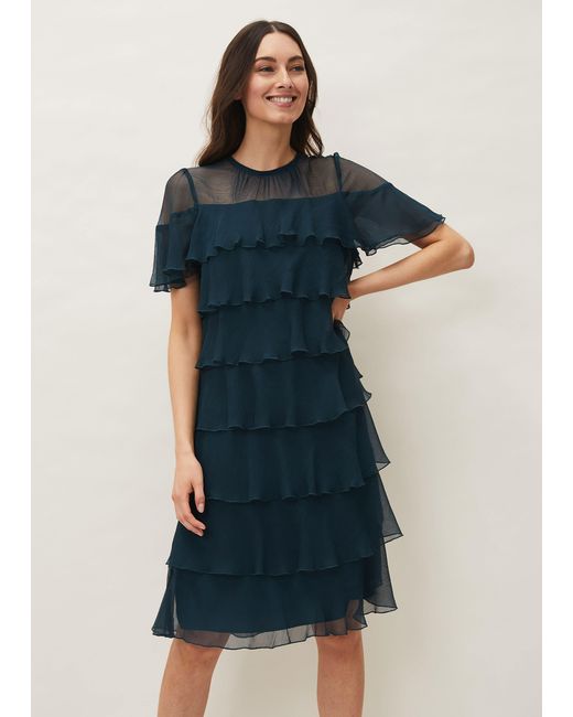 Phase Eight Blue Nika Layered Dress