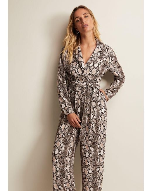 Phase Eight Natural 's Snake Constance Jumpsuit