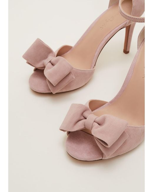 Phase Eight Natural 's Suede Bow Front Heels
