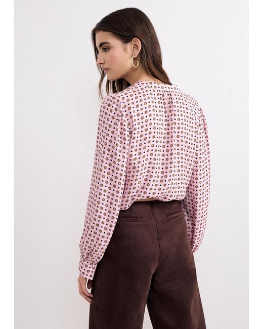 Phase Eight Pink Arabella Long Sleeve Printed Blouse