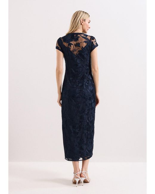 Phase Eight Blue Klaudia Embroidered Maxi Dress