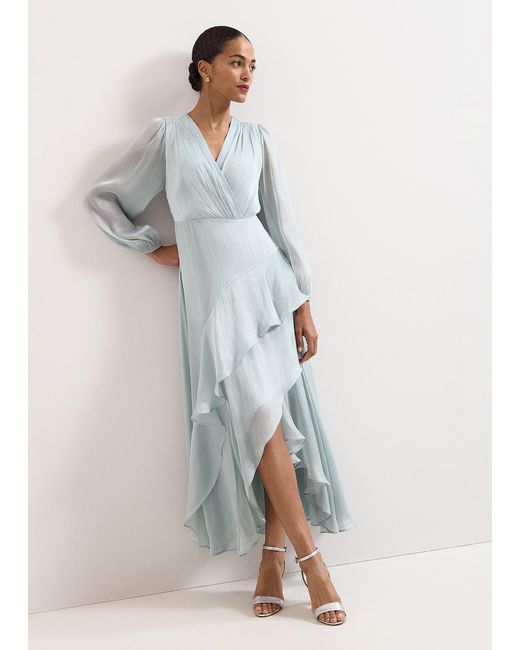 Phase Eight Blue Sylvie Ruffle Maxi Dress
