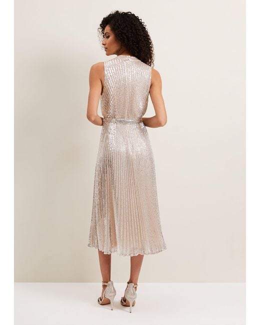 Phase Eight Natural 's Simara Sequin Dress