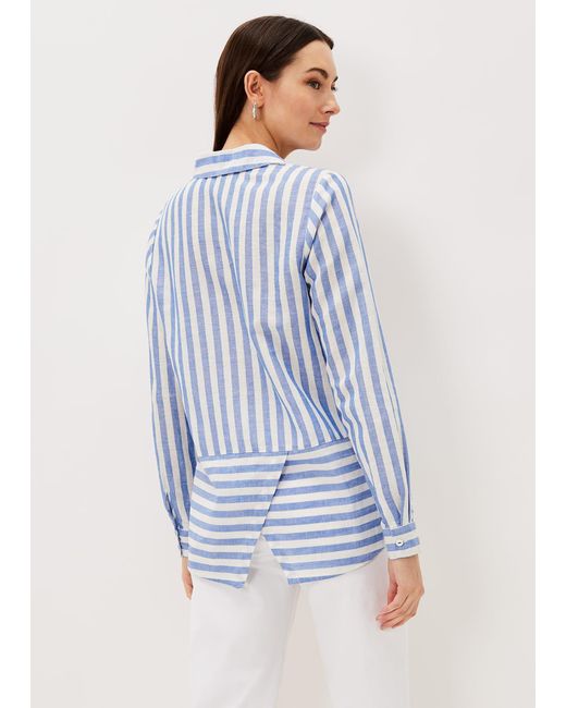 Phase Eight Blue Hannah Linen Stripe Blouse