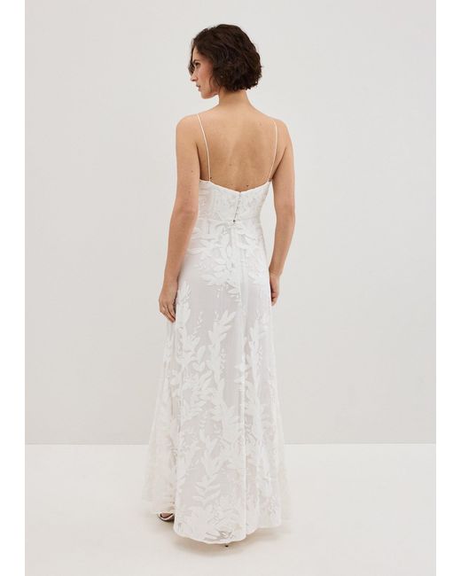 Phase Eight White Arabella Embroidered Silk Maxi Dress
