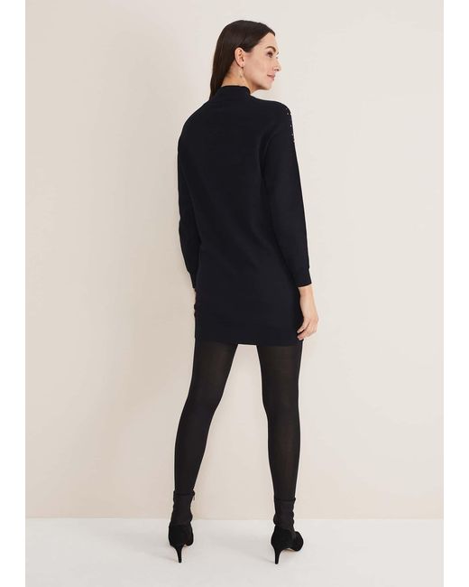 Phase Eight Blue Helena Stud Knit Dress