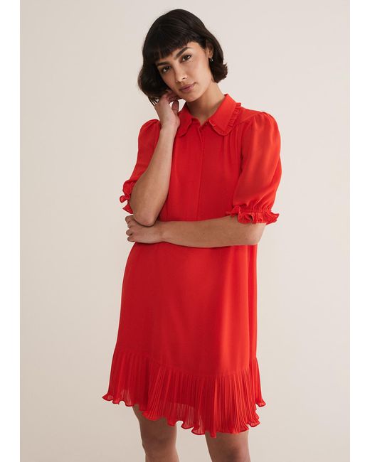 Phase Eight Red 's April Chiffon Mini Dress