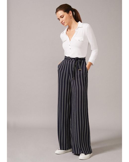 Phase Eight Blue Lucas Stripe Full Length Trouser