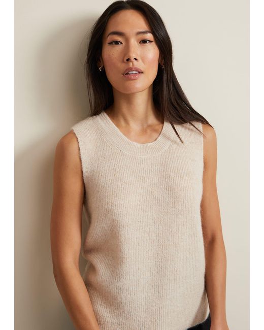 Phase Eight Natural 's Daniella Mohair Knitted Tank