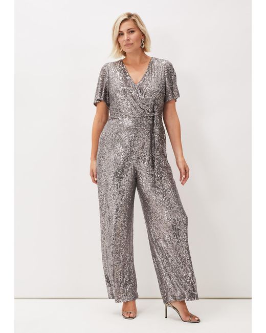 Phase Eight White Allesandra Sequin Jumpsuit