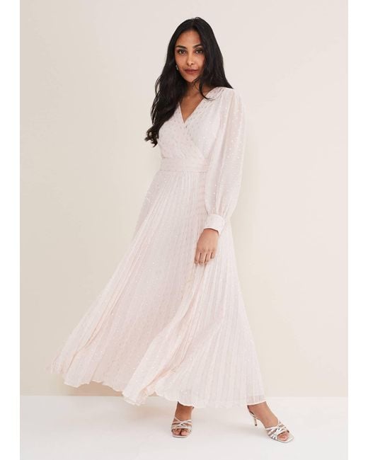Phase Eight Natural Petite Carmen Fil Coupe Maxi Dress