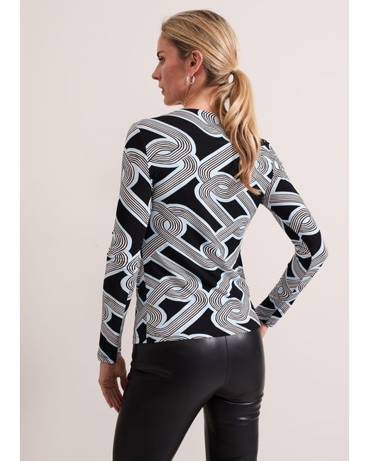 Phase Eight Black Sofiana Chain Print Top