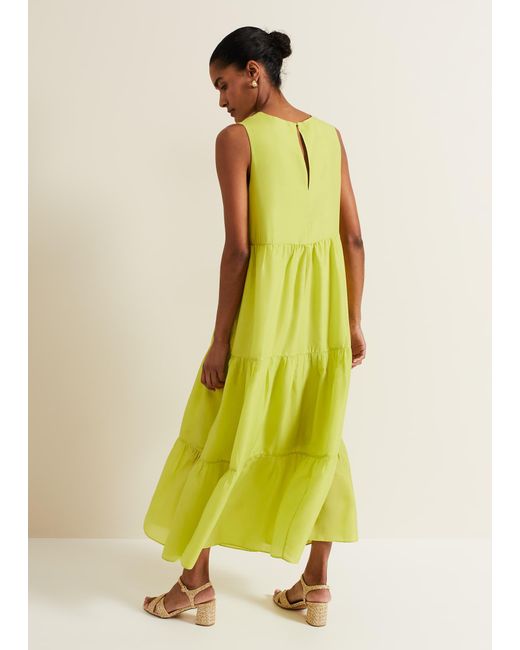 Phase Eight Yellow Sara Tiered Maxi Dress
