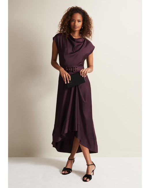 Phase Eight Natural Sabrianna Satin Midi Dress