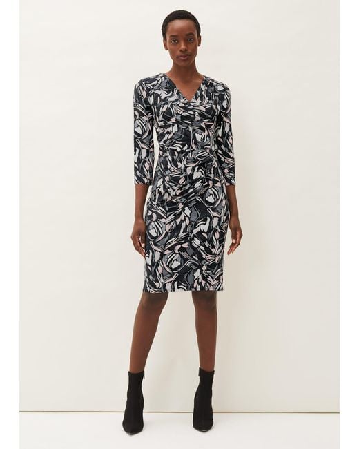 Phase Eight White 's Bryony Abstract Print Jersey Dress