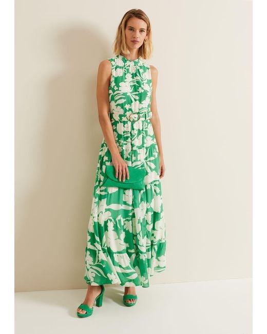 Phase Eight Green Kara Print Maxi Dress