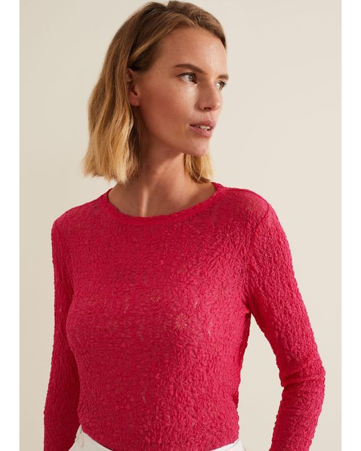 Phase Eight Red Lainey Lace Top