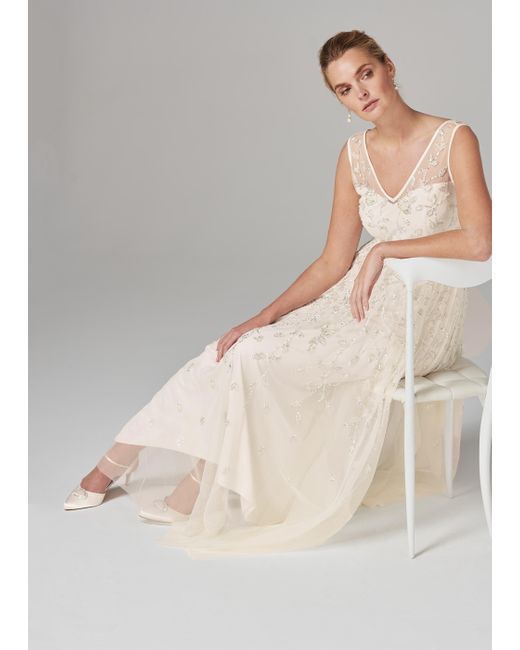 Phase Eight Natural 's Millicent Beaded Wedding Dress