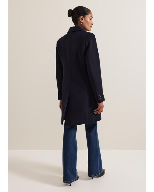 Phase Eight Blue Lydia Wool Coat