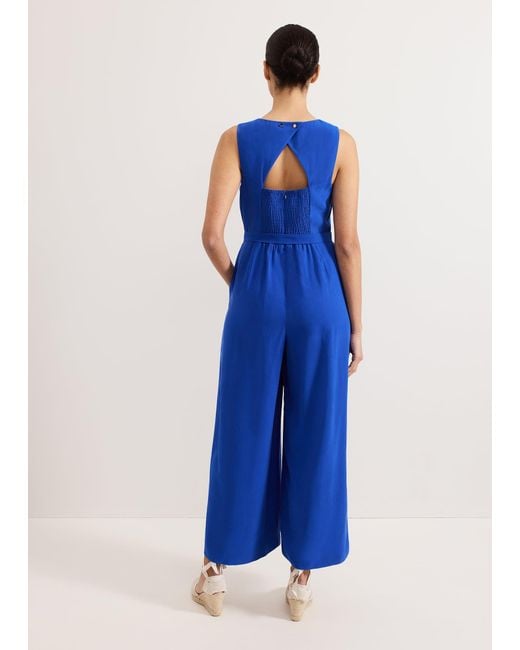 Phase Eight Blue Marta Plain Jumpsuit