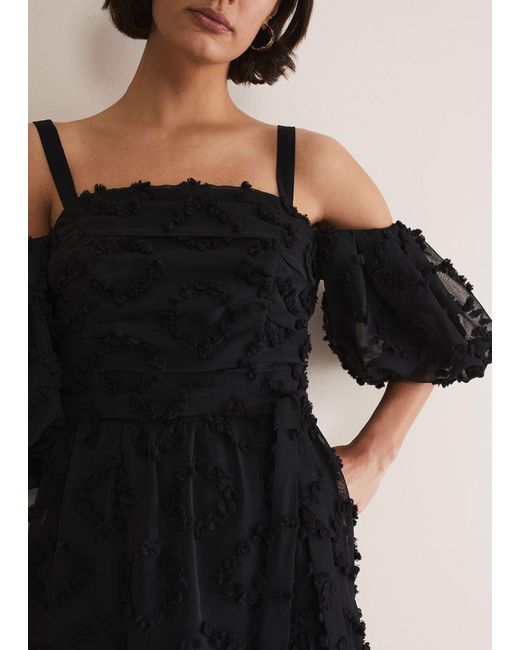 Phase Eight Black 's Margarita Off The Shoulder Midaxi Dress