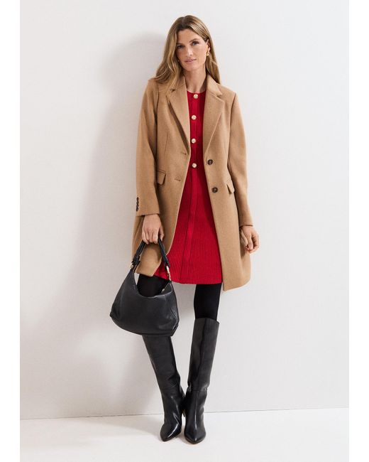 Phase Eight Natural Petite Lydia Wool Coat