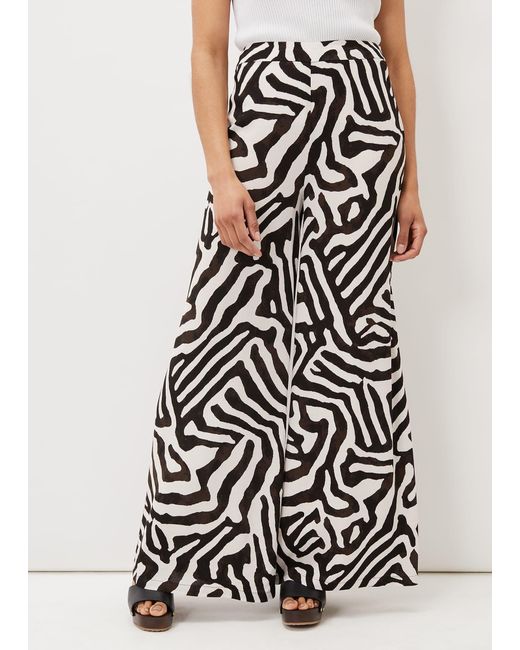 Phase Eight Multicolor Isabelle Zebra Print Wide Leg Trouser