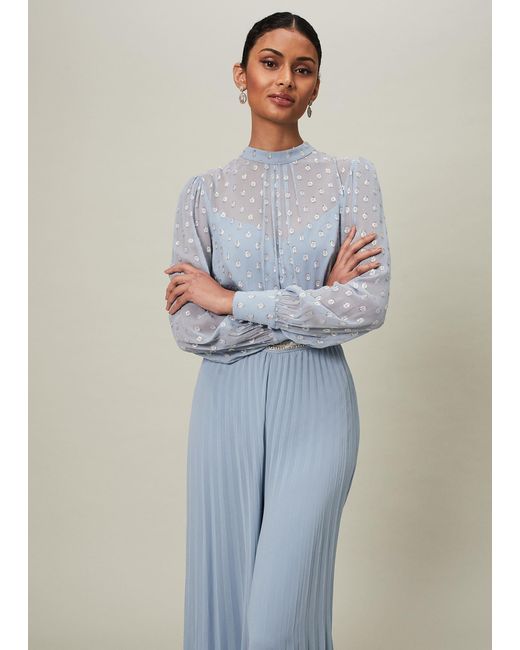 Phase Eight Blue 's Charley Pleated Jumpsuit