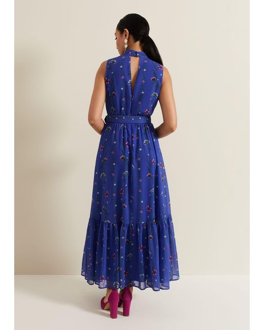 Phase Eight Blue Petite Sofia Print Maxi Dress